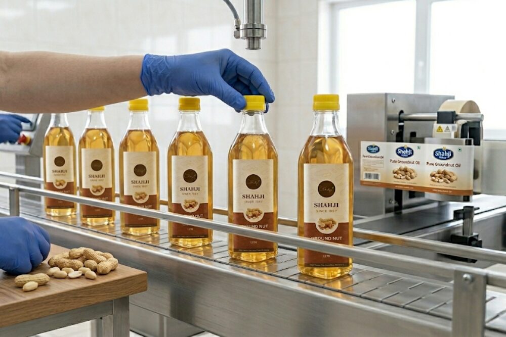 Packaging & Quality Check of ground nut oil