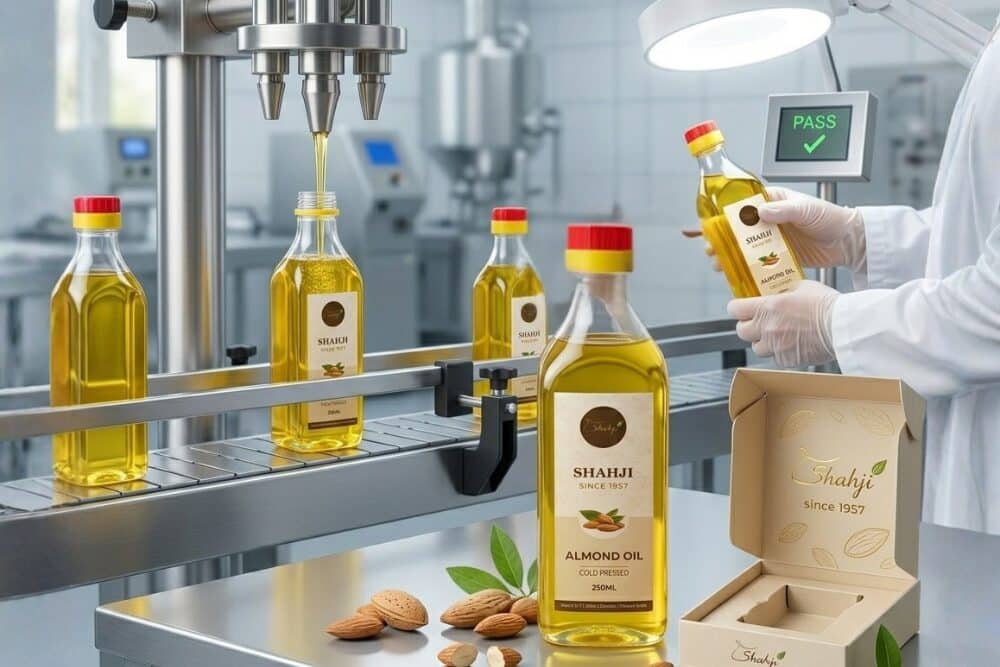 Almond oil Packaging & Quality Check