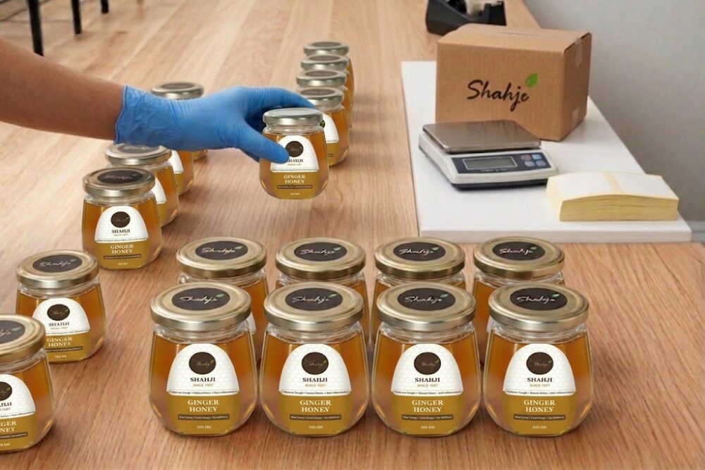 Final Handling & Packaging of ginger infused honey