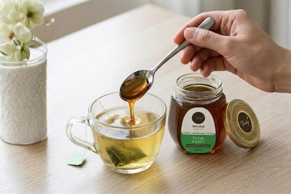 Tulsi Honey with herbal tea