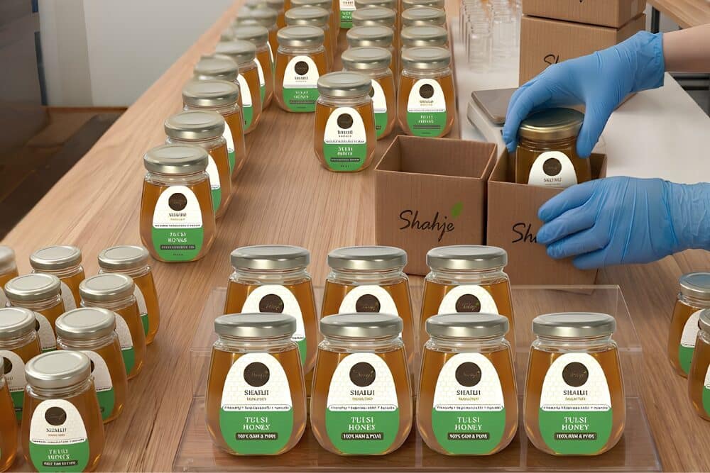 Hygienic packaging of tulsi honey